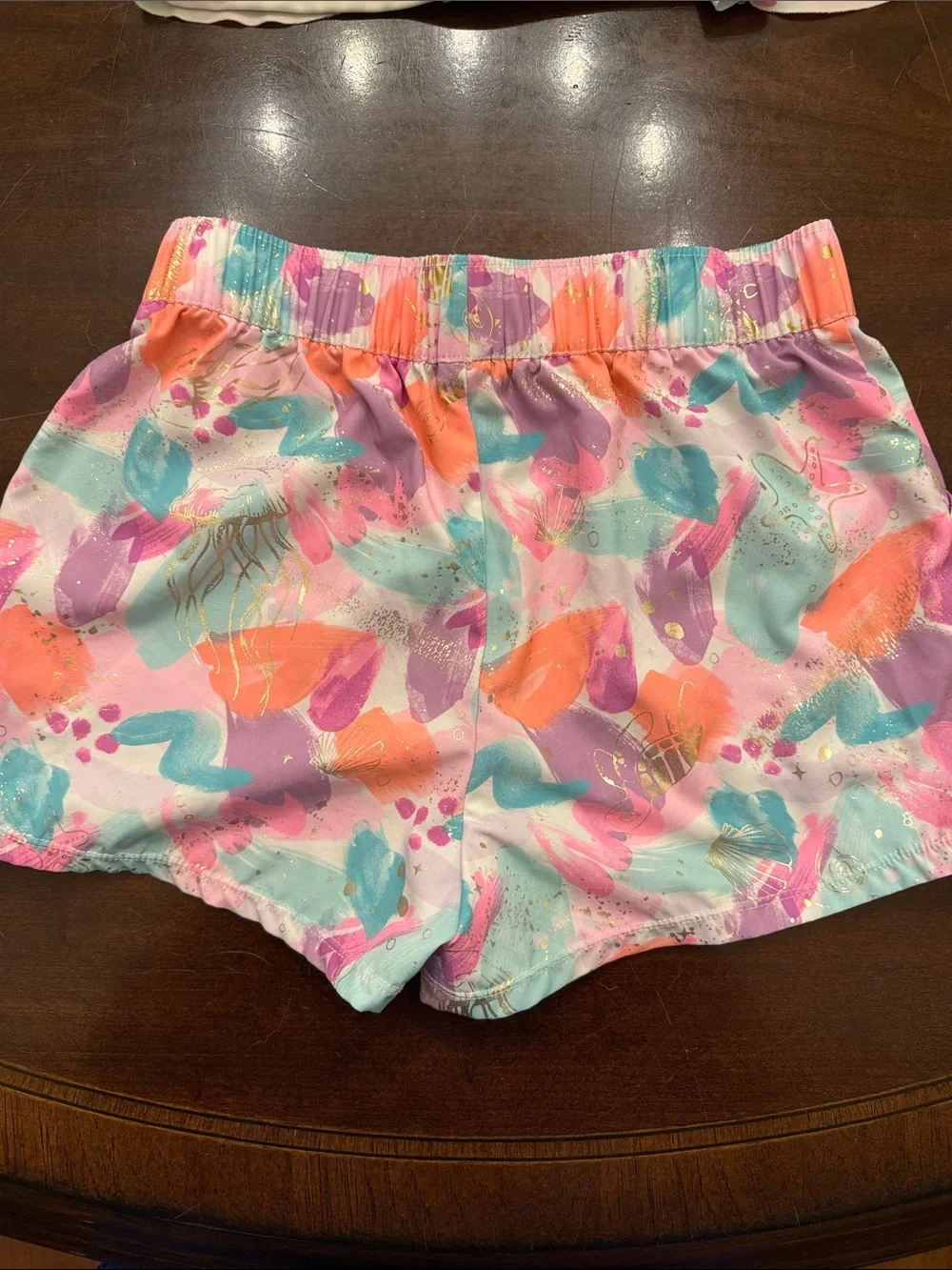 Justice Mint & Pastel Multi Ruffle Tankini with Printed Swim Shorts